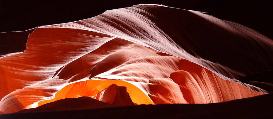 Antelope Canyon Slot Canyon Interior with Flowing Sandstone Walls
