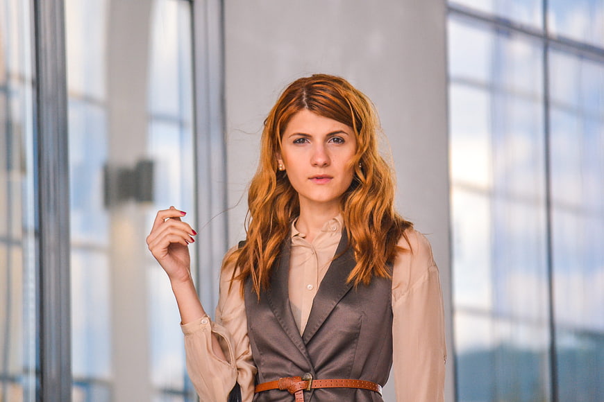 Confident Business Woman Portrait in Modern Office