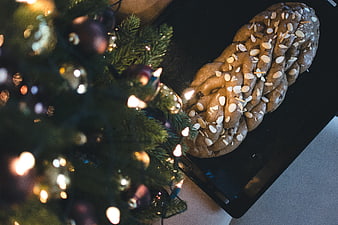 Traditional Czech Vánočka Christmas Bread with Almonds