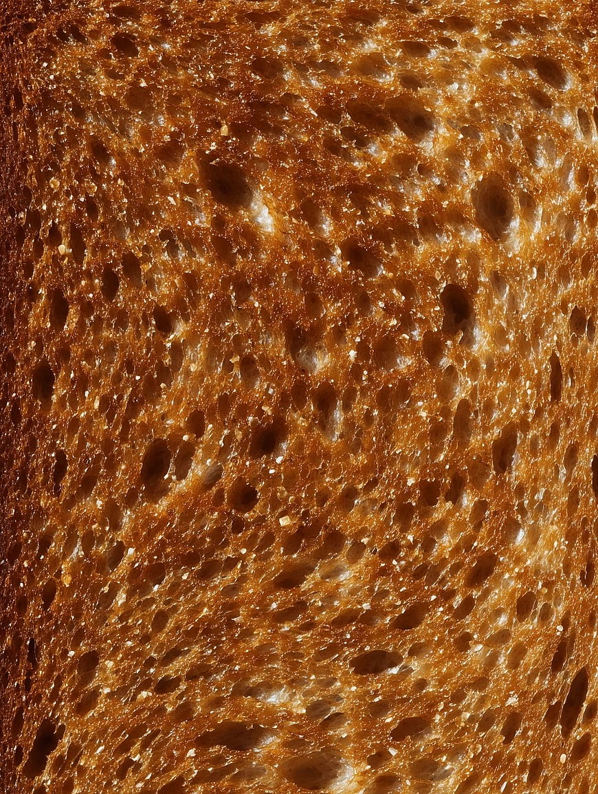 Close-Up Texture of Golden Brown Artisan Bread Crust