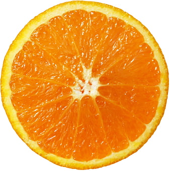 Fresh Orange Slice Cross Section On White Background