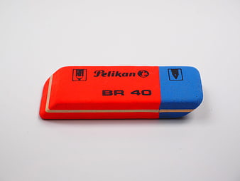 Pelikan BR 40 Red and Blue Eraser on White Background