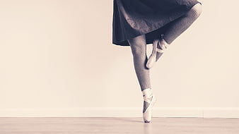 Ballerina Legs in Fishnets and Pointe Shoes