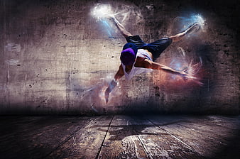 Dynamic Breakdancer with Glowing Energy Effects