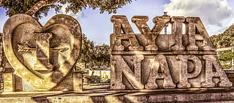 I Love Ayia Napa Stone Sculpture In Cyprus