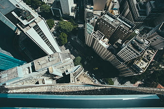 Aerial View of Urban Cityscape from High-Rise Building