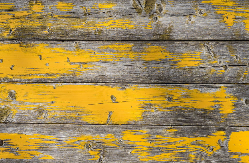 Weathered Yellow Wooden Planks Background Texture