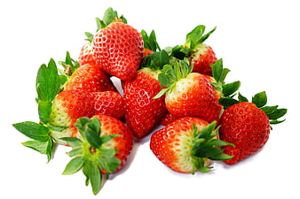 Fresh Ripe Strawberries on White Background