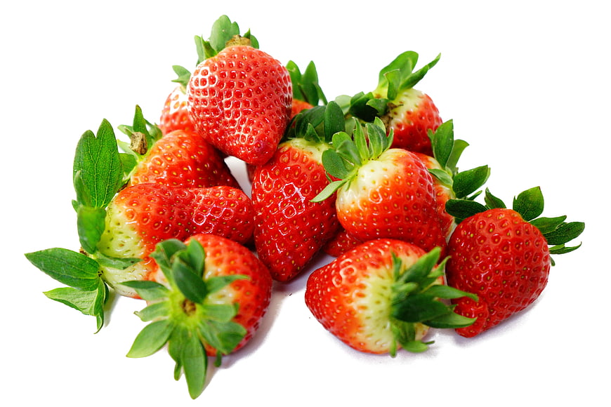 Fresh Ripe Strawberries on White Background
