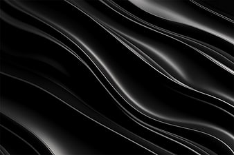 Abstract black and white flowing waves 3D background