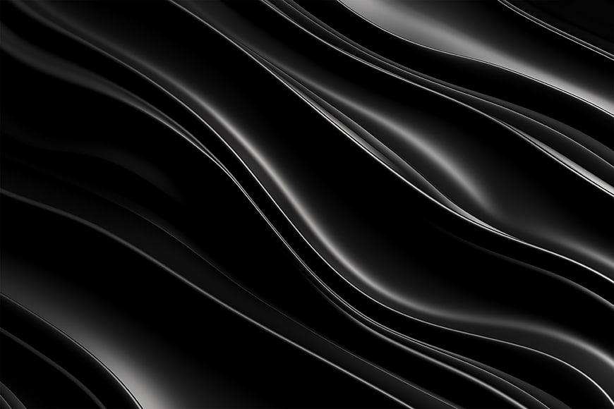 Abstract black and white flowing waves 3D background
