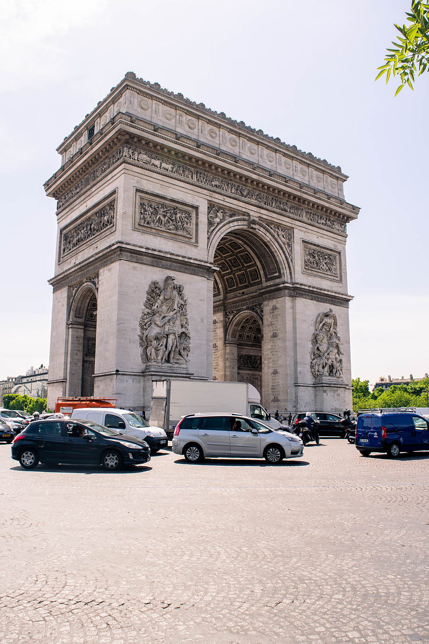Arc de Triomphe in Paris with Traffic