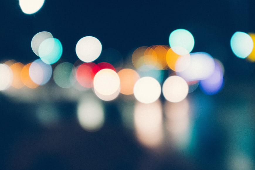 Abstract Night Bokeh Lights Background