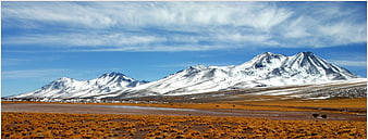 Snow-Capped Mountains in Chilean High Desert Landscape