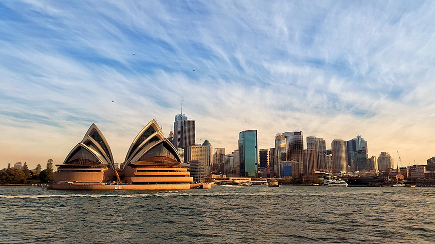 Sydney Opera House and City Skyline at Golden Hour