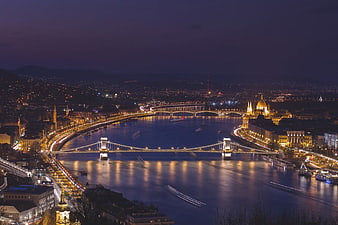 Budapest Chain Bridge and Parliament at Night