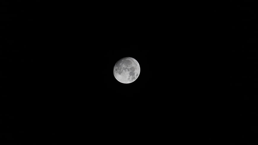 Full Moon in Dark Night Sky