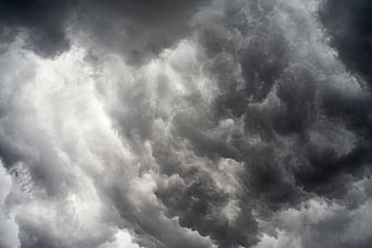 Dramatic dark storm clouds filling the sky
