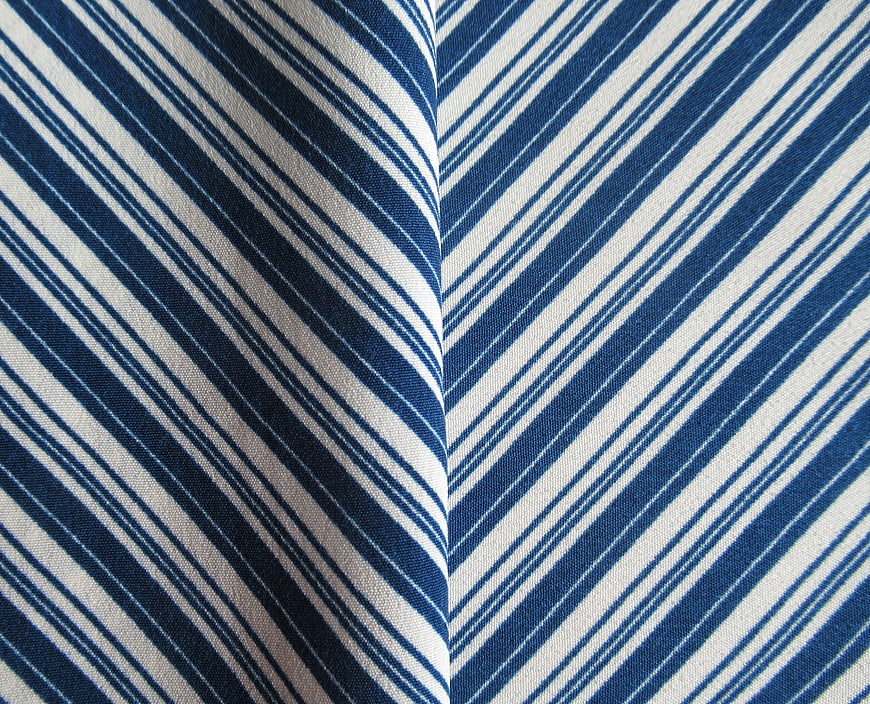 Blue and White Striped Fabric Texture Close-Up