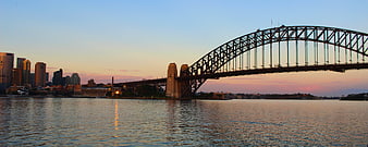 Sydney Harbour Bridge and Skyline at Sunset