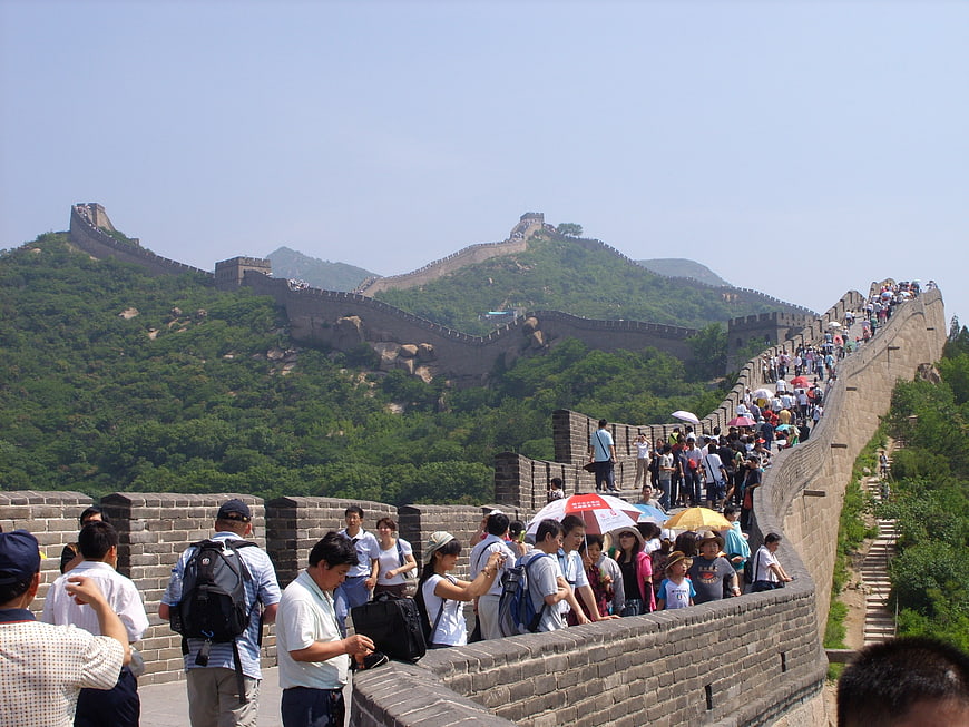 Tourists Walking on the Great Wall of China