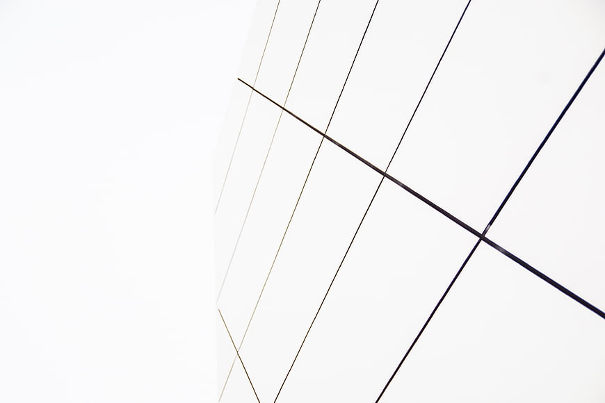 Abstract White Architecture with Diagonal Lines