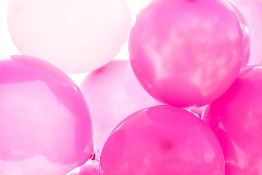 Close-up of shiny pink balloons for party background