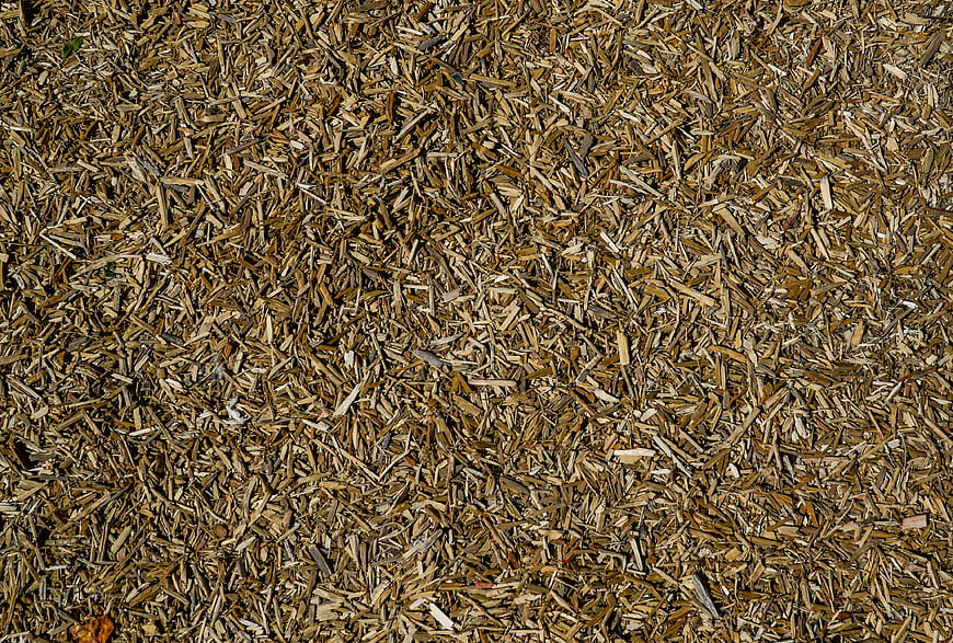 Top View of Natural Wood Chips Texture Background