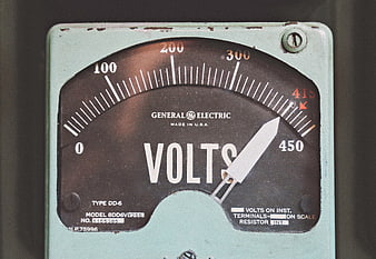 Vintage General Electric Voltmeter Gauge Close-Up