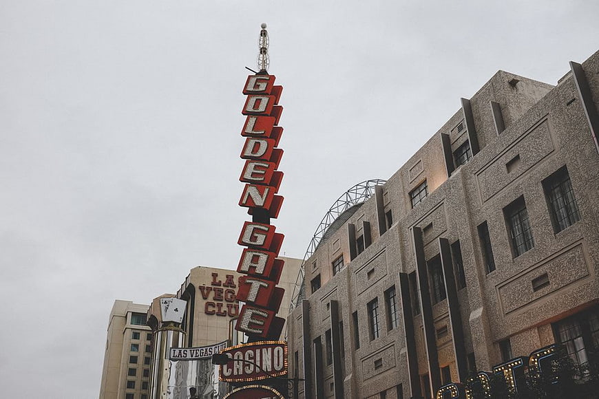 Golden Gate Casino Neon Sign in Las Vegas