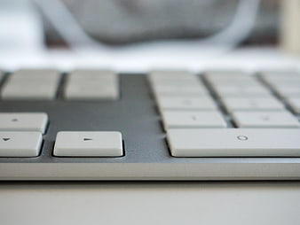 Close-up of Silver Computer Keyboard Keys