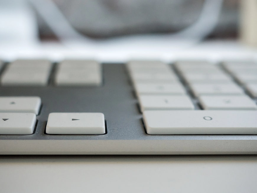 Close-up of Silver Computer Keyboard Keys