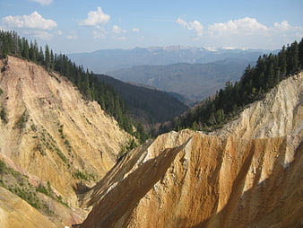 Dramatic eroded clay cliffs in Arieseni, Romania