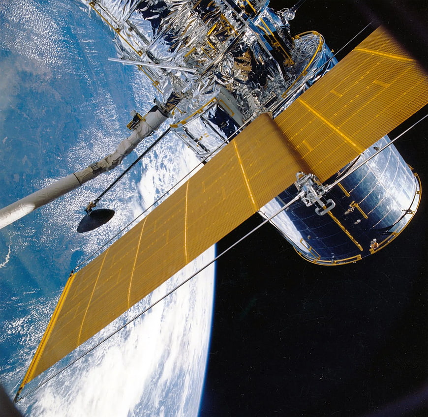 Space Station Solar Panels Orbiting Earth