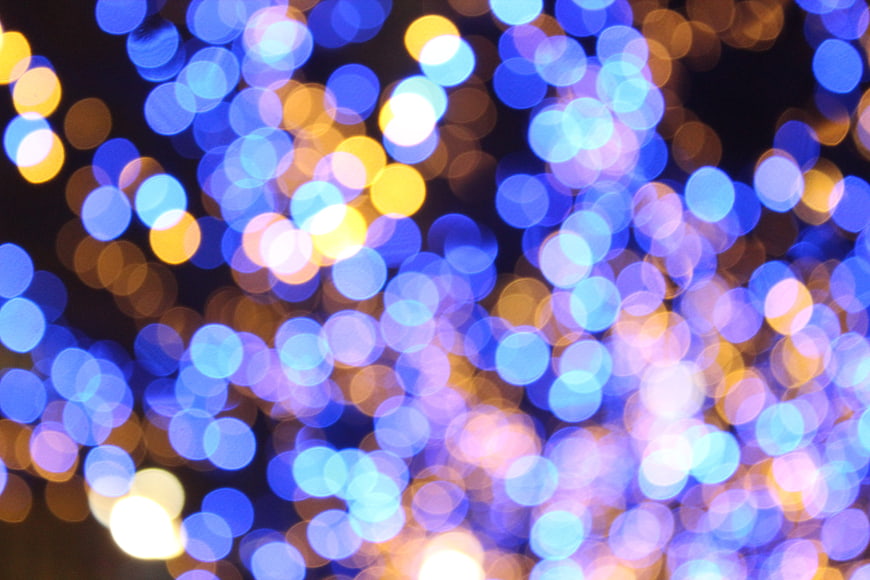 Abstract Blue and Gold Bokeh Lights Background
