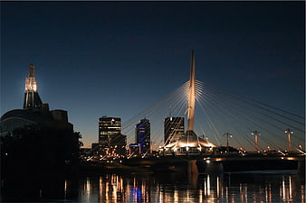 Night Skyline of Milwaukee with Bradley Center and Milwaukee Art Museum