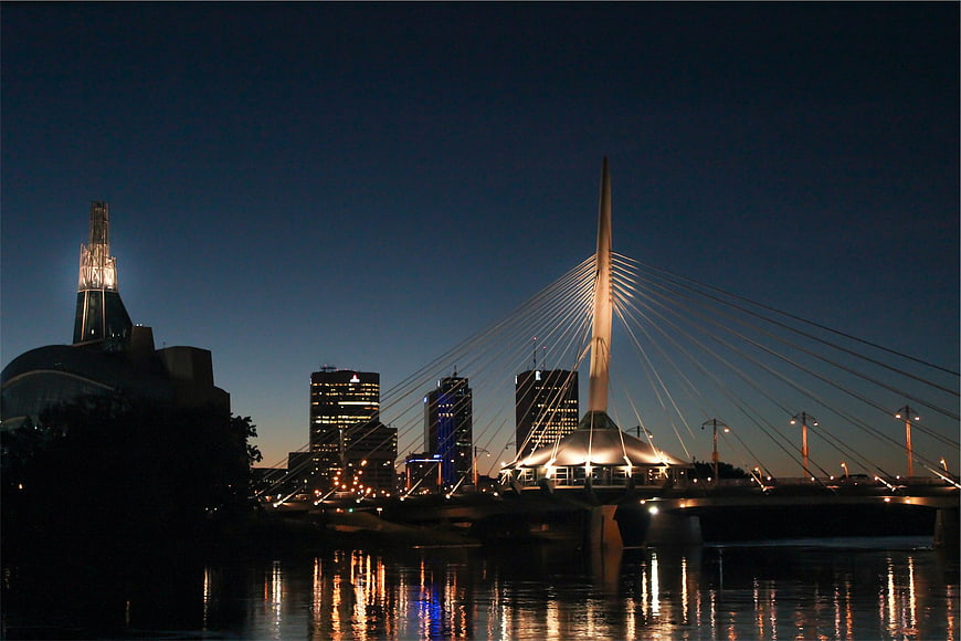 Night Skyline of Milwaukee with Bradley Center and Milwaukee Art Museum