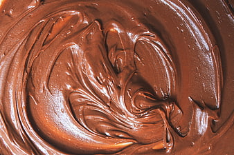 Close-up of Swirled Melted Chocolate Texture