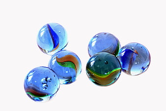 Colorful Glass Marbles on White Background
