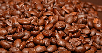 Close-up of roasted coffee beans texture background