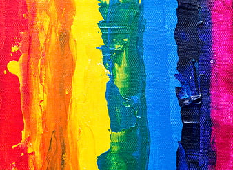 Abstract Rainbow Acrylic Paint Texture on Canvas