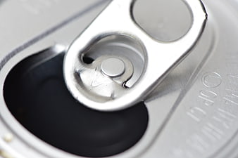 Close-up of Open Aluminum Soda Can Top