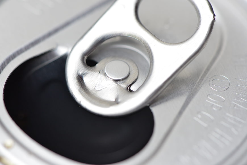 Close-up of Open Aluminum Soda Can Top