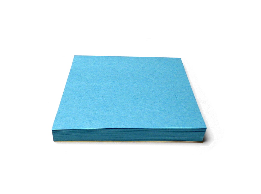 Stack of Blue Sticky Notes Isolated on White Background