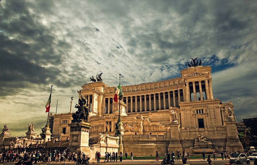 Dramatic Altar of the Fatherland Monument in Rome