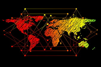 Abstract World Map Network Connection Graphic