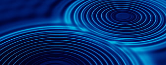 Abstract Blue Concentric Ripple Waves Background
