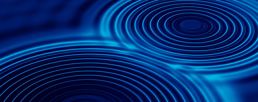 Abstract Blue Concentric Ripple Waves Background