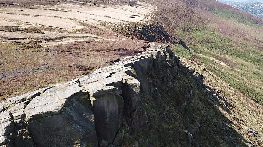 Dramatic Dovestone Crags Landscape in Peak District, UK