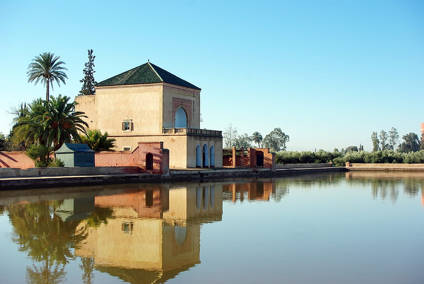 Menara Palace Marrakech Morocco with Water Reflection